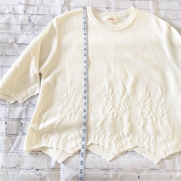 JOA Los Angeles Cream 3/4 Crew neck sweater M - Picture 7 of 9